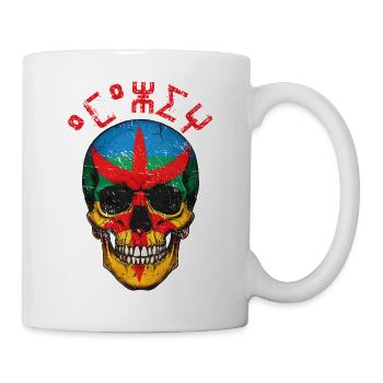 Amazigh Skull – Berber Pride Tifinagh T-Shirt - Tasse - Weiß - Rechts