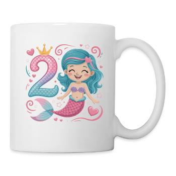 Meerjungfrau 2. Geburtstag 2 Jahre - Tasse - Weiß - Rechts