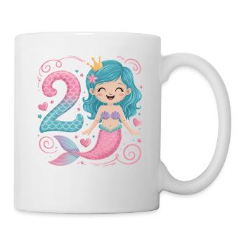 Meerjungfrau 2. Geburtstag 2 Jahre - Tasse - Weiß - Rechts