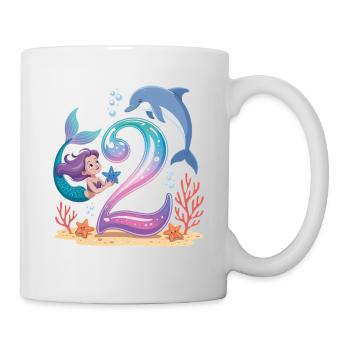 Meerjungfrau 2. Geburtstag 2 Jahre - Tasse - Weiß - Rechts