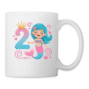 Meerjungfrau 2. Geburtstag 2 Jahre - Tasse - Weiß - Rechts