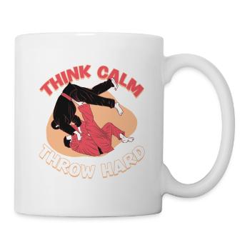 Judo Martial Arts Think Calm Throw Hard - Mug - white - Right