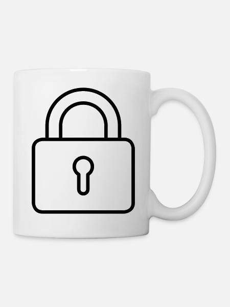 Vorhängeschloss - Tasse - Weiß