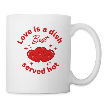 Love is a dish best served hot – Kawaii hearts - Mug - white - Right