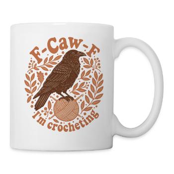 Drôle d’amateur au crochet F caw f Je crochète du fil - Mug blanc - blanc - Droite