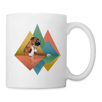 Boxer Dog Geometric - Mug blanc - blanc - Droite