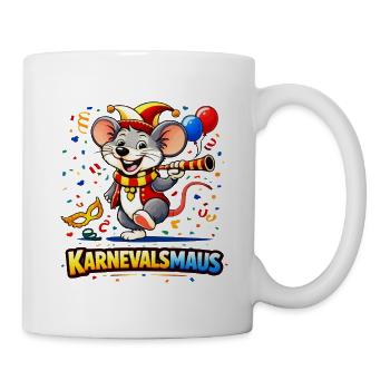 Karnevalsmaus Party-Motiv - Tasse - Weiß - Rechts
