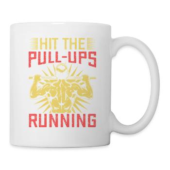 Fitness Fanatics Hit The Pull-Ups Running - Mug - white - Right