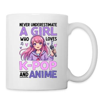 Ne sous-estimez jamais la fille qui adore la K Pop et l’Anime - Mug blanc - blanc - Droite