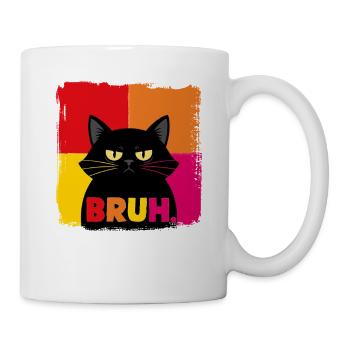 Portrait néon de chat BRUH - Mug blanc - blanc - Droite