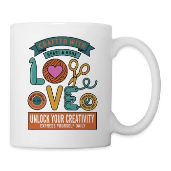 Crocheting Crafted With Heart And Hook Love - Mug - white - Right