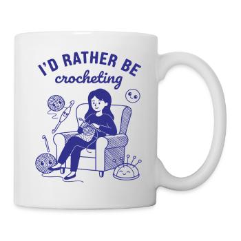 Je préfère être crochet amateur de tricot - Mug blanc - blanc - Droite