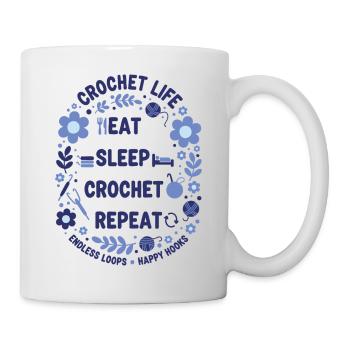 Crochet Life Eat Sleep Crochet Repeat Happy Hooks - Mug - white - Right