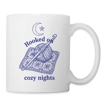 Crochet Lover Hooked On Cozy Nights Funny - Mug - white - Right