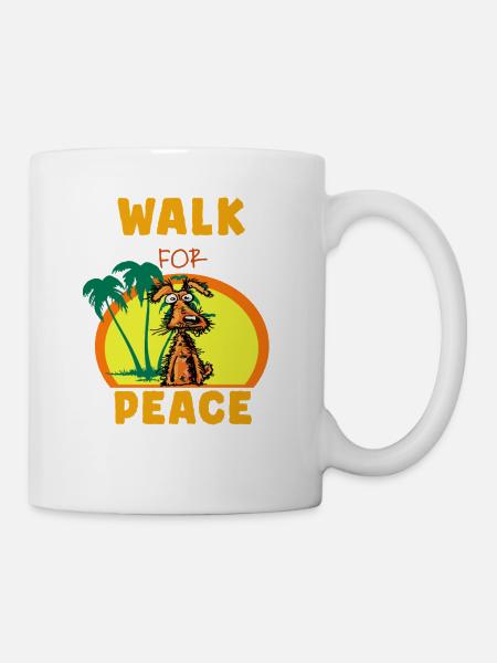 Geh für Frieden Hund - Tasse - Weiß