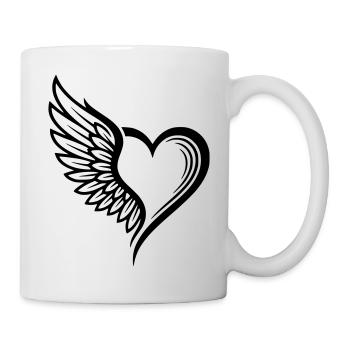 Angel Wings Herz-Logo - Tasse - Weiß - Rechts
