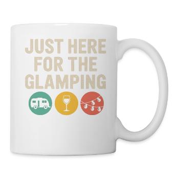 Je suis juste là pour le Glamping - Mug blanc - blanc - Droite