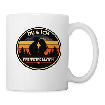 Du & Ich perfektes Match Partnerlook - Tasse - Weiß - Rechts