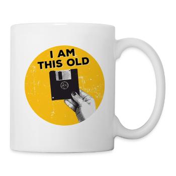 I am this old Disketten-Disk 80er-Jahre Retro  - Tasse - Weiß - Rechts