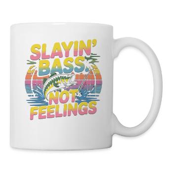 Slayin Bass Not Feelings Funny Bass Angler - Mug - white - Right