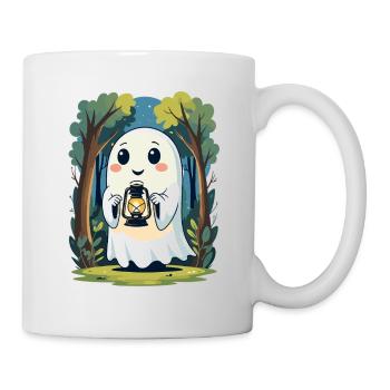 Laternengeist im nächtlichen Wald - Tasse - Weiß - Rechts