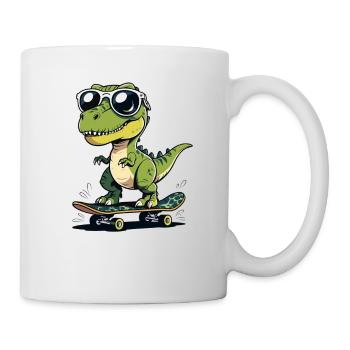 Skater alligator with sunglasses - Mug - white - Right
