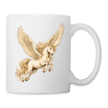Geflügeltes Einhorn – Magisches Fantasy Motiv  - Tasse - Weiß - Rechts