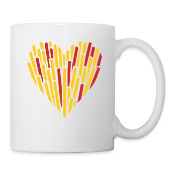 Belgian fries heart - Mug - white - Right