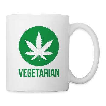 Vegetarian Cannabis – Witziges Kiffer Design - Tasse - Weiß - Rechts