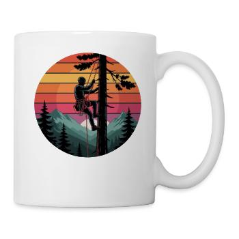 Kletterer im Abendrot Waldlandschaft - Tasse - Weiß - Rechts