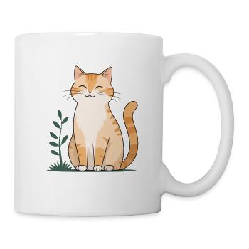 Cheerful Orange Cat in Green - Mug - white - Right