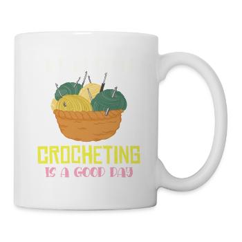Ein Tag Häkeln – Guter Tag - Tasse - Weiß - Rechts