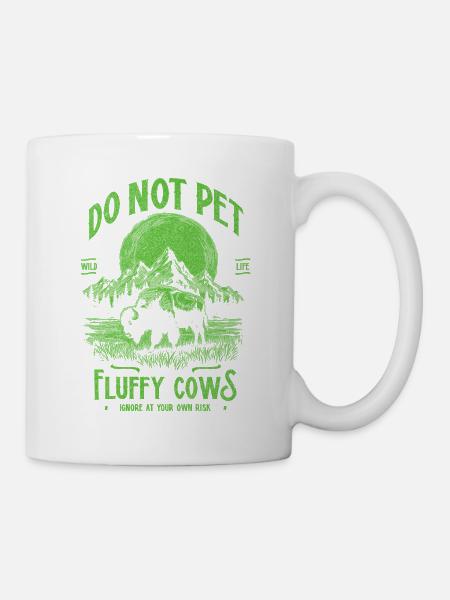 Vintage-Büffel Streicheln keine flauschigen Kühe lustige Bisons - Tasse - Weiß