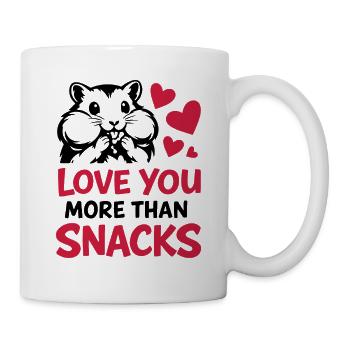 I love You More Than Snacks - Valentine' Day - Mug - white - Right