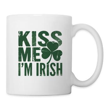 Küss mich, ich bin Irish Shamrock - Tasse - Weiß - Rechts