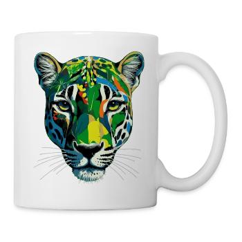 Farbenfroher Panther - Tasse - Weiß - Rechts