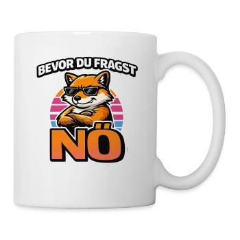 Bevor du fragst: NÖ – Cooler Fuchs - Tasse - Weiß - Rechts