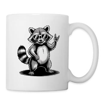 Nettoyage de ratons laveurs avec des lunettes de soleil - Mug blanc - blanc - Droite