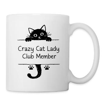Membre du club Crazy Cat Lady – Cat Love Doodle - Mug blanc - blanc - Droite