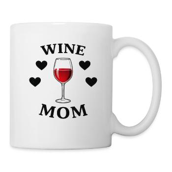 Wine Mom Wine Glass Heart Design - Mug - white - Right