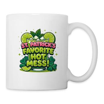 Design préféré de la boisson Hot Mess de St Patricks - Mug blanc - blanc - Droite