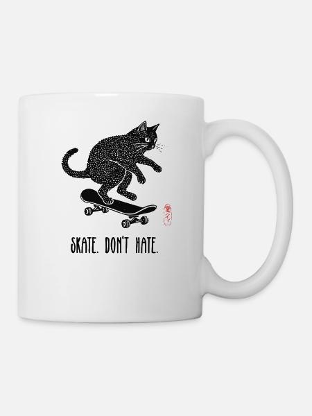 Skate, Don't Hate Kätzchen - Tasse - Weiß
