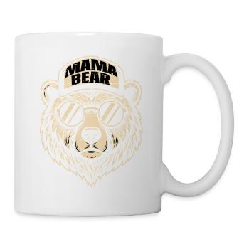 Logo de la Maman Ours avec lunettes de soleil - Mug blanc - blanc - Droite