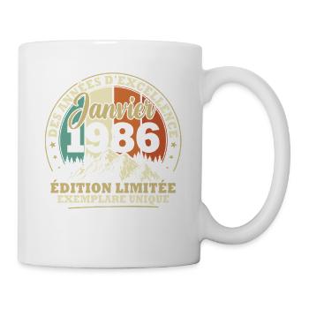 Vintage January 1986 Vintage Birthday Gift - Mug - white - Right