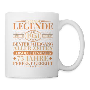 Year of manufacture Born in 1951 Unique 75th birthday - Mug - white - Right