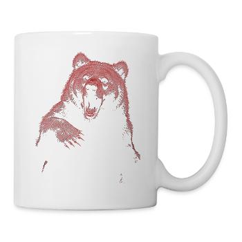Grizzly Bear Hiking Camping Vintage Brown Bear - Mug - white - Right