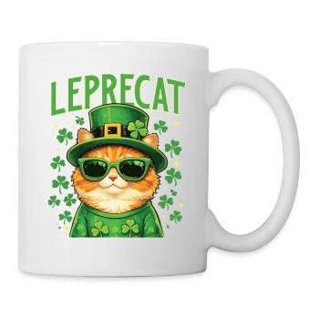Leprecat St. Patrick's Irish Lucky Cat - Tasse - Weiß - Rechts