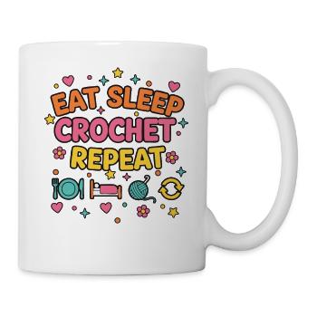 Eat Sleep Crochet Repeat Funny Crochet Lover - Mug - white - Right