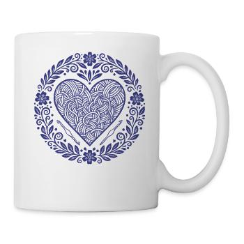 Lustiges Häkelherz für Liebhaber von Häkelwolle - Tasse - Weiß - Rechts