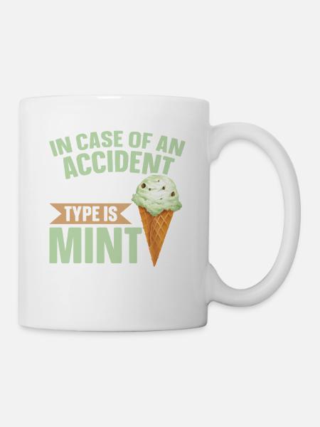 Minz-Schokoladen-Chip-Geschmack Waffelkegel Minze - Tasse - Weiß